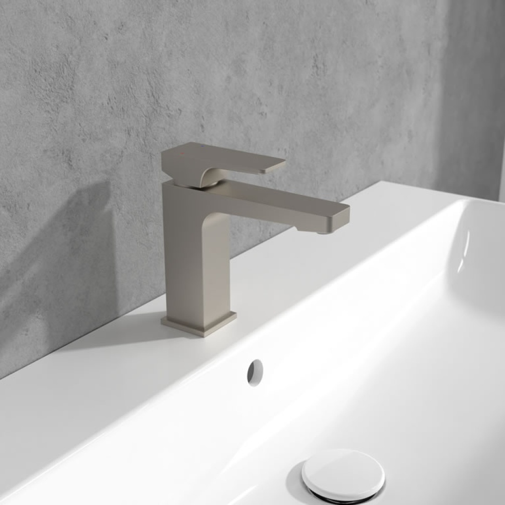 Lifestyle image of Villeroy & Boch Architectura Square Brushed Matt Nickel Basin Mixer